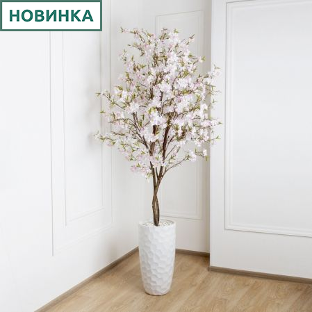 180/РН/491 Сакура искусственная h180см, бело-розовая