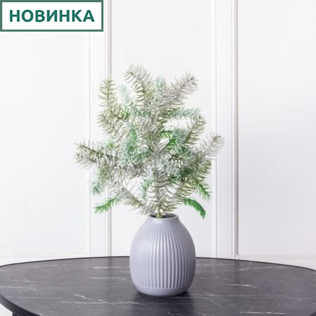 736/9271-02Р Ветка новогодняя еловая заснеженная, h53см (ширина 25-28см)