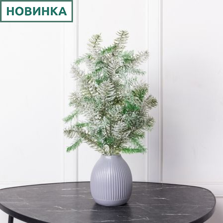 736/9271-03Р Ветка новогодняя еловая заснеженная, h68см (ширина 29-33см)