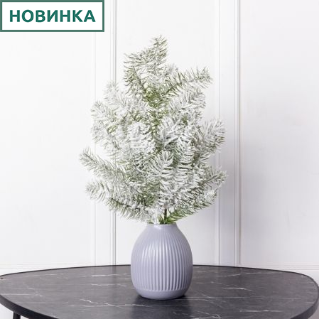 736/9271-04Р Ветка новогодняя еловая заснеженная, h71см (ширина 30-34см)