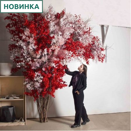 ДЛ158(Fix)(F) Декор входной группы цветочный h 320 см на стволах, пристенный