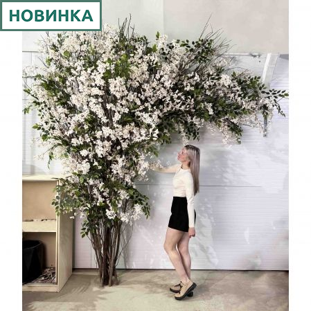 ДЛ160(Fix)(F) Декор входной группы цветочный h 310 см на стволах, пристенный