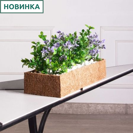 ТДН109ЭкПЗ(Пр)(F) Композиция искусственная с черничником в кокосовом боксе 50х20х10см