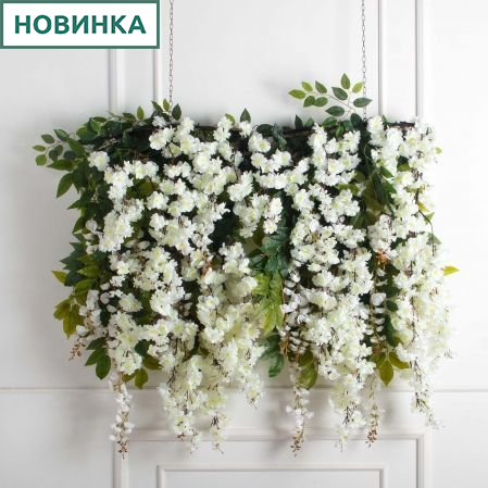 Л49-7(з)(F) Лиана искусственная Вистерия сакурой L440см, свес 100см