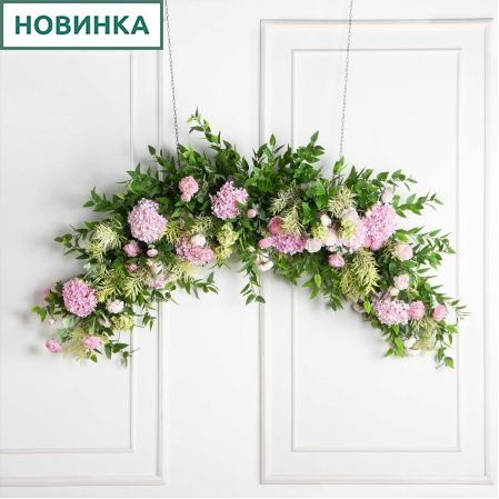 ДЛ166/2(з)(F) Декор входной группы цветочный (полукруг) h220см (шир 55см)