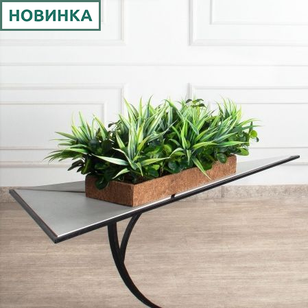 К521-2(з)(F) Композиция искусственная с драценой в кокосовом боксе 69х26х8см