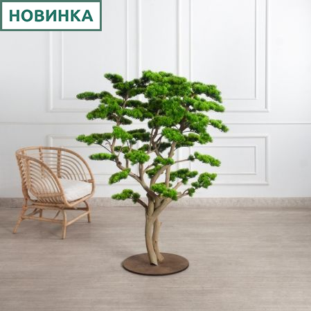 БС150/ОС/30-11(з)(F) Бонсай искусственный Сосна h150см d 100-150см на основании