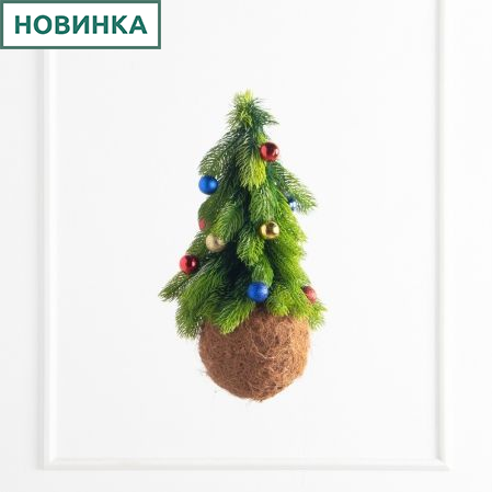 ККД15/289-1(Пр)(F) Кокедама искусственная Ёлочка большая d15см ККД15/289-1(Пр)(F) Кокедама искусственная Ёлочка большая d15см