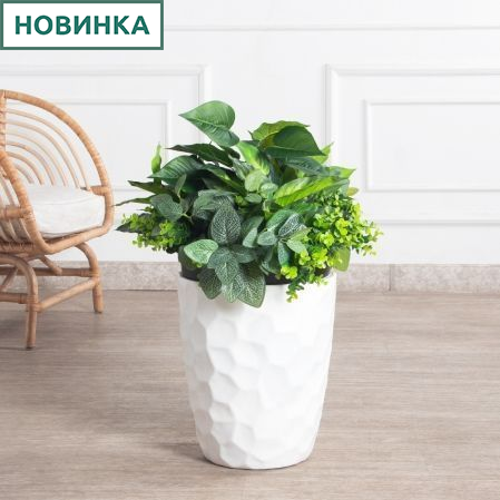 К503-1(з)(F) Композиция искусственная с калатеей h 40 d 60 в тех.кашпо d 32