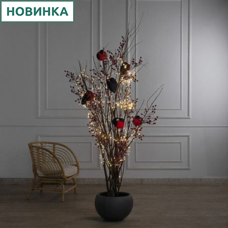 200/РН/СВ03т/647(Пр)(F) Дерево искусственное со снегирями и гирляндой Роса h200см 200/РН/СВ03т/647(Пр)(F) Дерево искусственное со снегирями и гирляндой Роса h200см