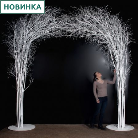 ДА09(з)(F) Декоративная искусственная арка с белыми ветками  350х280см
