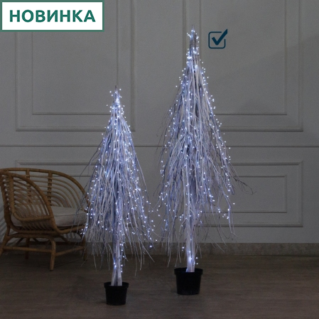 170/РН/СВ03х(Пр)(F) Ель в скандиновском стиле с гирляндой Роса h170см, белая