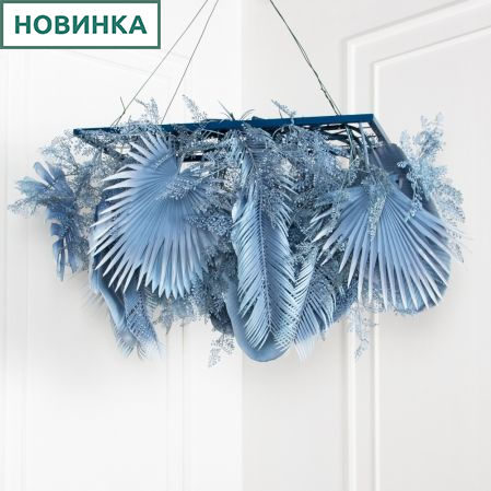 КЗ/54(з)(F) Композиция искусственная на сетке с ампельными растениями 90х40см, свес 60см