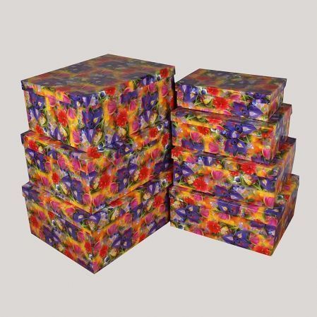 ККП/7(Sale) Комплект коробок прямоуголных из 7ми ЦВЕТЫ
