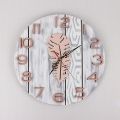 801/017-2(Sale) Часы перо/орнамент d35см(Коллекция"Фламинго")