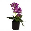 ЦС35/33-3 Орхидея искусственная h26см в интерьерном кашпо, фиолет