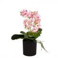 ЦС35/33-2 Орхидея искусственная h26см в интерьерном кашпо, розовая