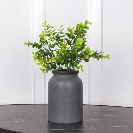 7143/0016-2 Самшит эвкалиптовый искусственный крупный куст 7 частей h34см (24+10), зеленый