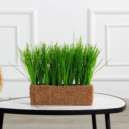 ТД061(F) Трава искусственная h15см в кокосовом боксе 25х8х8см