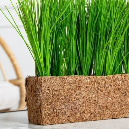 ТД061(F) Трава искусственная h15см в кокосовом боксе 25х8х8см