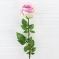 401/0490-1А Роза искусственная бархатная, 1 голова, d8см, h80см, розов.
