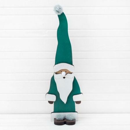 807/056-1(Sale) Декор "Дед Мороз с лампочкой" зеленый (14,5*45см)