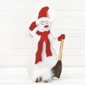 816/15-1/1(Sale) Декор "Снеговик с метлой" (красный) 17*h30см