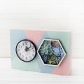 801/029-1(Sale) Коллекция "Геометрия" Часы настольные "Суккуленты"(голубые 30*5*h20см