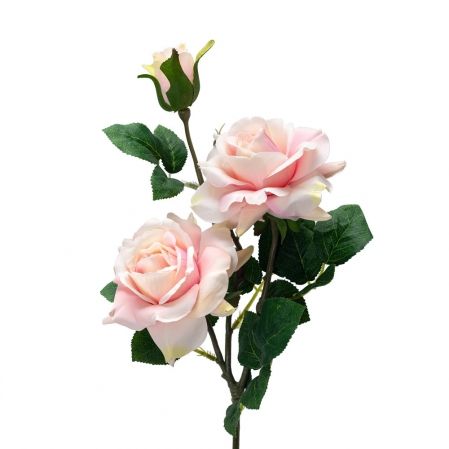 401/0046-5L Роза искусственная h-77см светло-розовая (2г+1б)