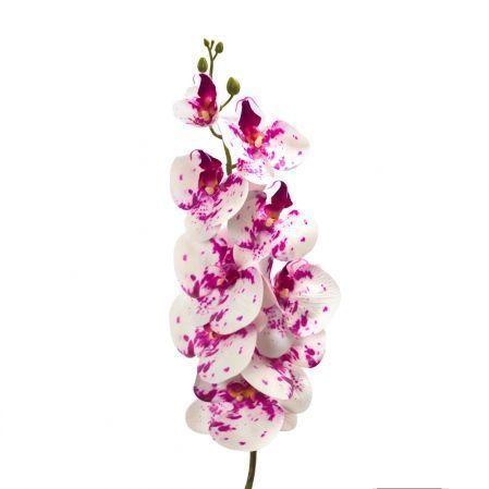 401/0187-27В Орхидея искусственная латекс h 95см кремово-пурпурная (9г.)