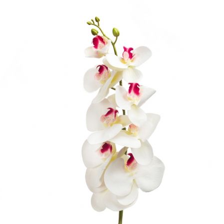 401/0187-23В Орхидея искусственная латекс h 95см белая (9г.)
