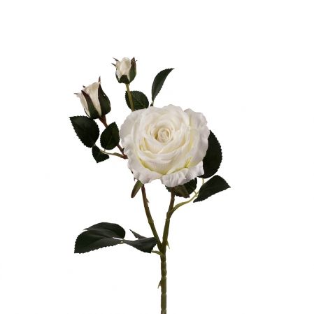401/0020-23L Роза велюр искусственная h-78см белая (1г+2б)