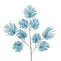 7143/0030-15/21 Ветка Веерной пальмы искусственная мелкая h70 см, синяя