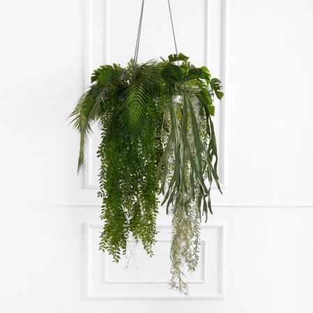 КЗ/23(F) Композиция искусственная Тропический микс с Тилландсией d40см на основ. с зеркальным дном