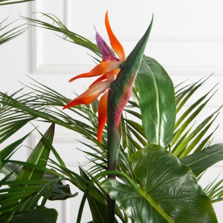 К327/1(F) Композиция искусственная Тропический микс со стрелицией h67см в кокос. боксе 80х20х10см К327/1(F) Композиция искусственная Тропический микс со стрелицией h67см в кокос. боксе 80х20х10см