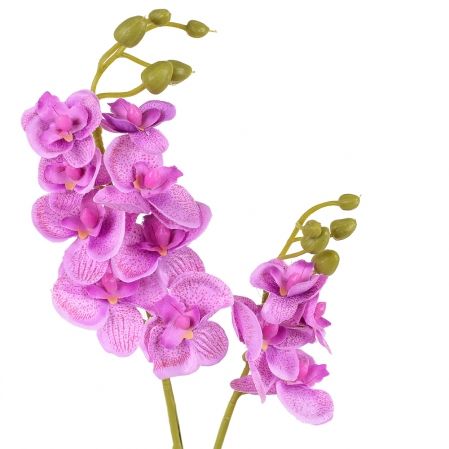 7141/0452/8 Орхидея с листом (сиреневая) 40см