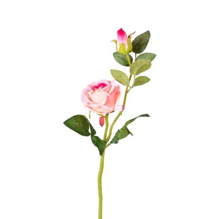 7141/0044-1/1Р Роза искусственная (розовая) h 30см (1г.2б.)