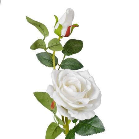 7141/0044-1/23Р Роза искусственная (белая) h 30см (1г.2б.)