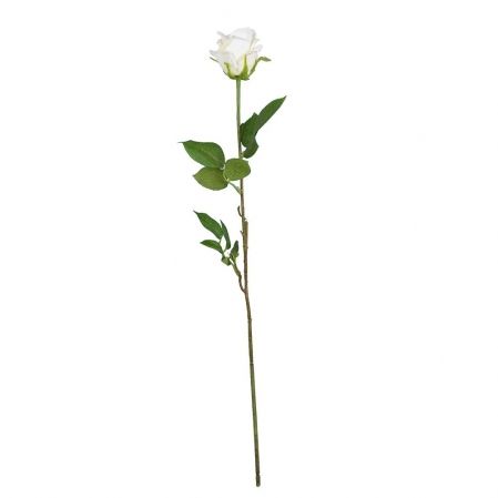 401/0490-23А Роза искусственная бархатная, 1 голова, d8см, h80см, белая