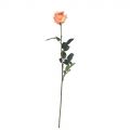 401/0490-13А Роза искусственная бархатная, 1 голова, d8см, h80см, персик.