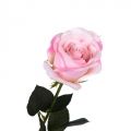 401/0490-5А Роза искусственная бархатная, 1 голова, d8см, h80см, светло-розов.
