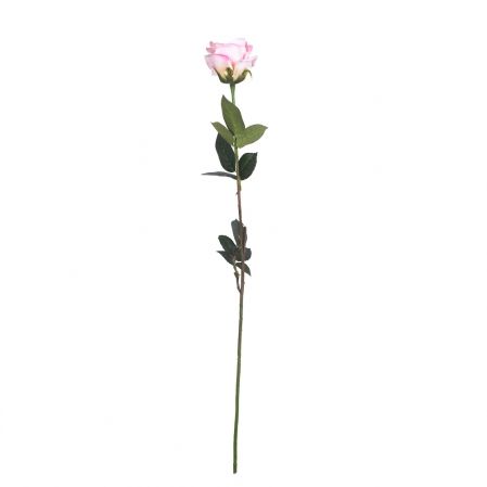 401/0490-5А Роза искусственная бархатная, 1 голова, d8см, h80см, светло-розов.