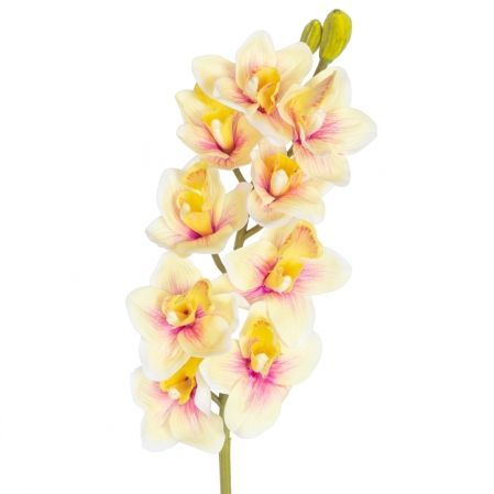 401/0001-3L Орхидея Цимбидиум искусственная  латекс (желтая) h 90см