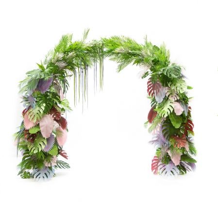 ДА01(А) Декоративная арка с тропическими растениями 250*h290см(силикон)
