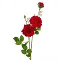 401/0055-2В Роза ветка h65см (красная)(2гол+бут.)