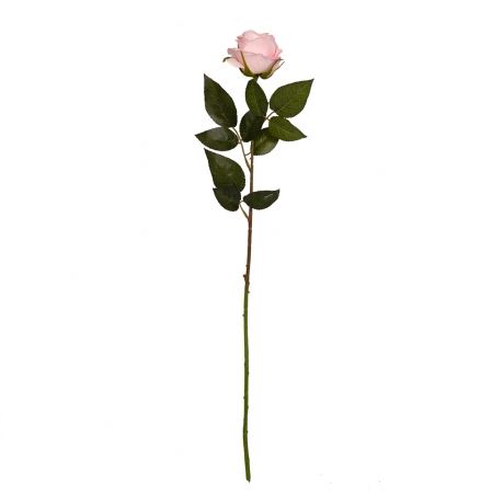 401/0391-20А Роза искусственная бархатная (бело-розовая) h 67см