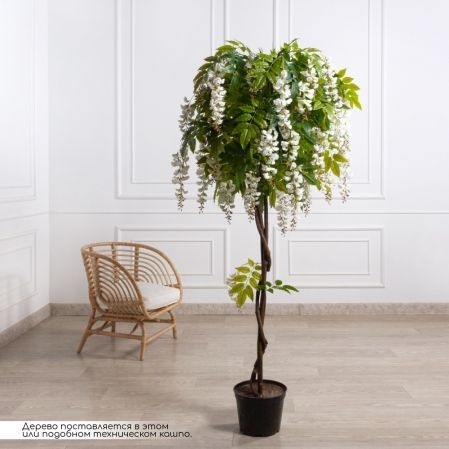 180/ПК/424-1(Пр)(F) Глициния(вистерия) искусственная h180см (латекс), белая