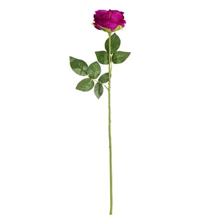 7141/10993-28 Роза бархатная искусственная, h65см, пурпурная (Ф)