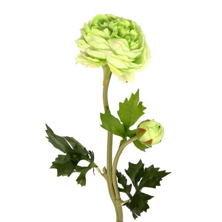 7141/9139-1/9(Уценка) Ранункулюс искусственный 1 голова, 1 бутон, h48см, зеленый