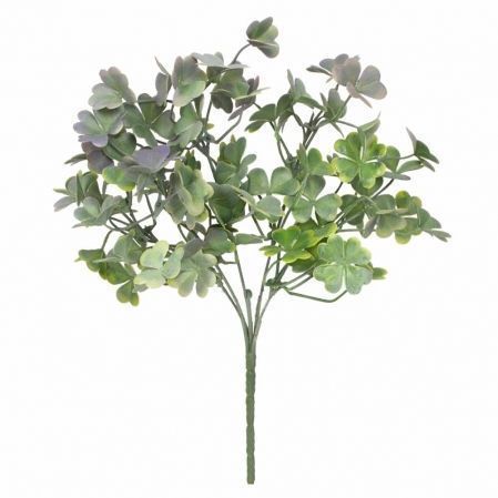 7142/0016-9 Клевер искусственный куст (букет) 5 частей h34см, зелено-розовый